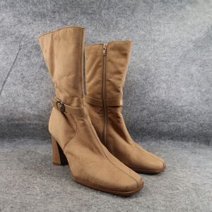 Predictions Shoes Womens 7 Boots Block Heel Fashion Y2k 90s Classic Zip Brown